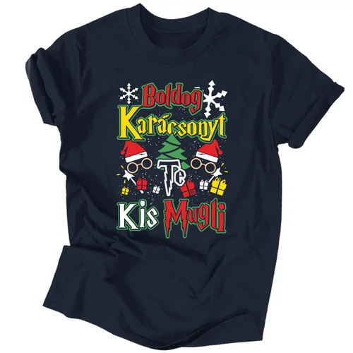 Ho-ho-ho potter férfi póló (Sötétkék)