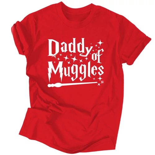 Daddy of muggles férfi póló (Piros)