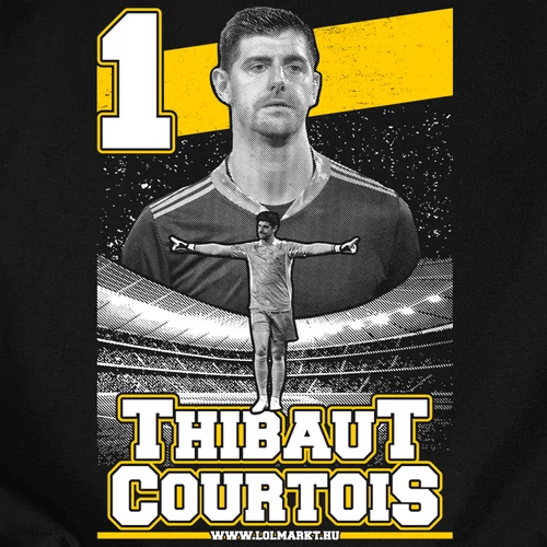 Thibaut Courtois szurkolói férfi póló (B_Fekete)