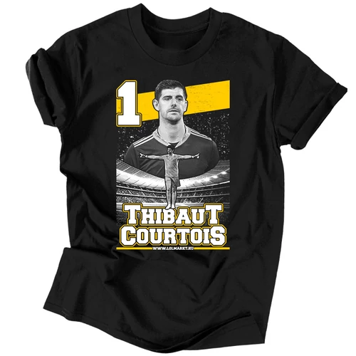 Thibaut Courtois szurkolói férfi póló (Fekete)