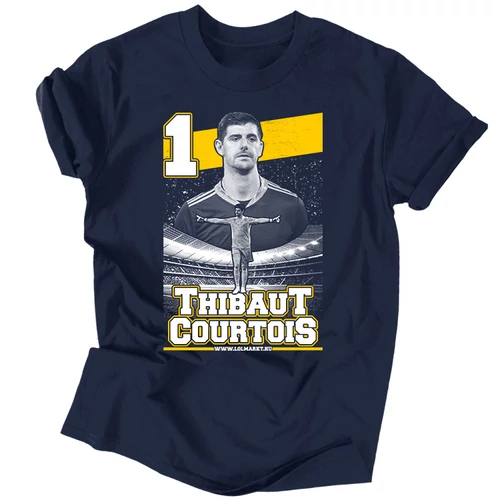 Thibaut Courtois szurkolói férfi póló (Sötétkék)