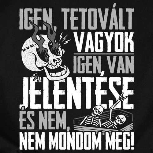 Tetovált vagyok női póló (B_Fekete)