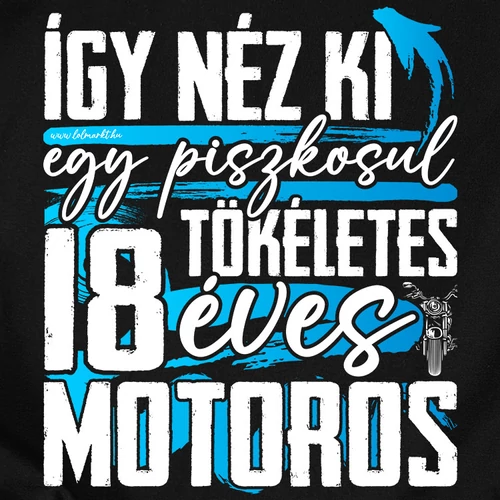 Tökéletes X éves motoros férfi póló (B_Fekete)