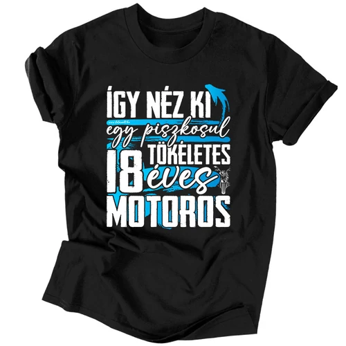 Tökéletes X éves motoros férfi póló (Fekete)