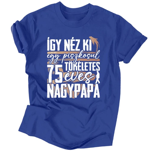 Tökéletes X éves nagypapa férfi póló (Királykék)