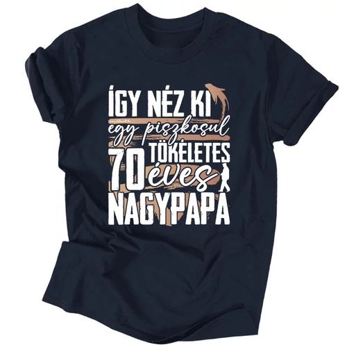 Tökéletes X éves nagypapa férfi póló (Sötétkék)