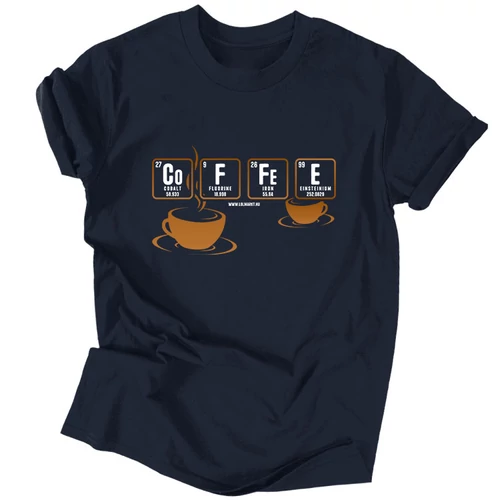 Coffee periódusos rendszer férfi póló (Sötétkék)