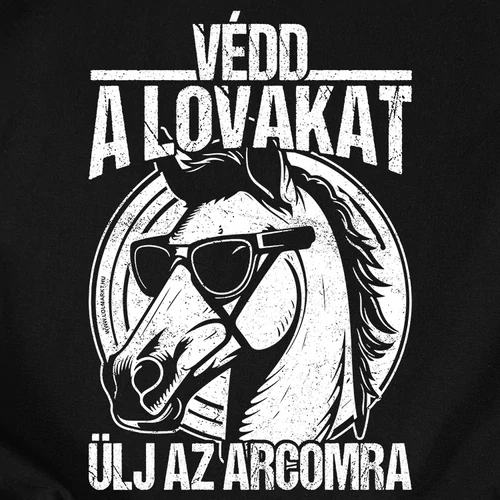 Védd a lovakat férfi póló (B_fekete)