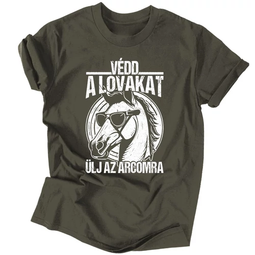 Védd a lovakat férfi póló (Grafit)