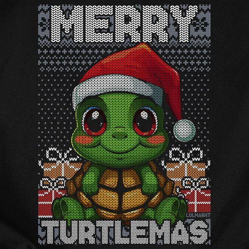 Merry turtlemas férfi póló (B_fekete)