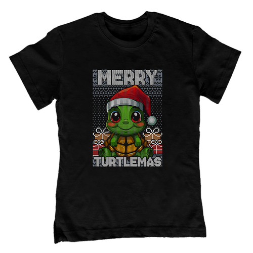Merry turtlemas gyerek póló (Fekete)