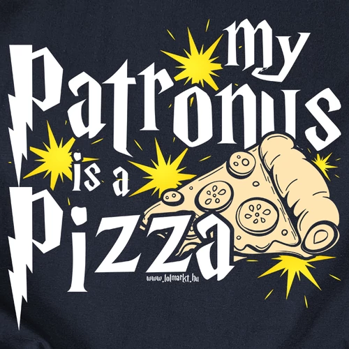 My patronus is a pizza férfi póló (B_sötétkék)