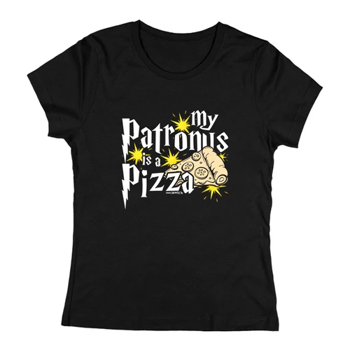 My patronus is a pizza női póló (Fekete)