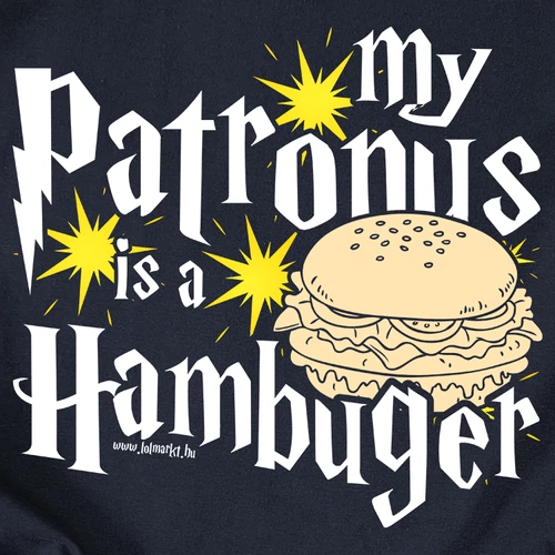 My patronus is a hamburger női póló (B-Sötétkék)