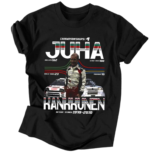 Juha Kankkunen férfi póló (Fekete)