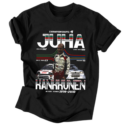 Juha Kankkunen férfi póló (Fekete)