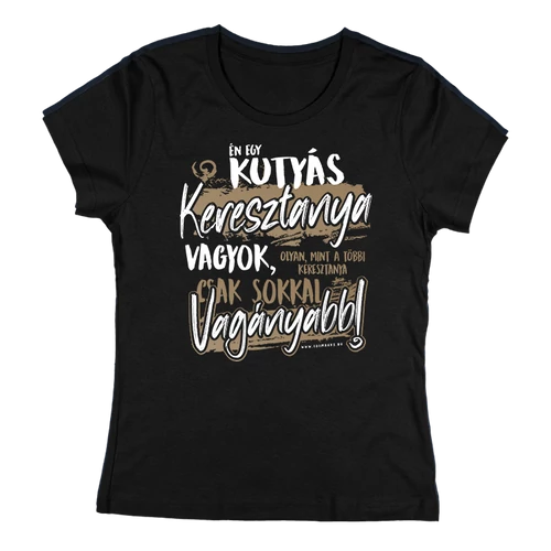 Én egy kutyás keresztanya vagyok női póló (Fekete)