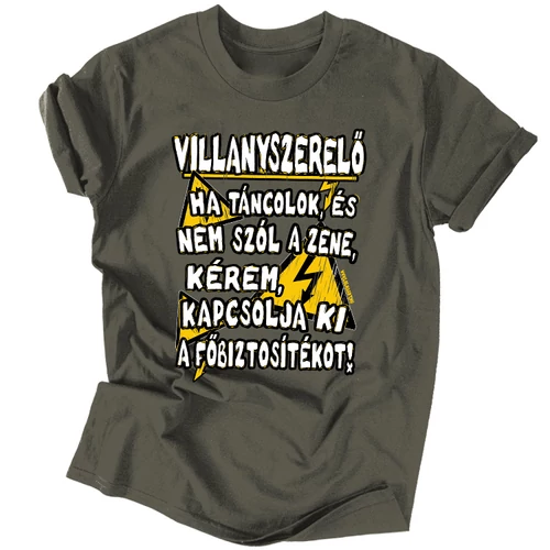 Villanyszerelő férfi póló (Grafit)