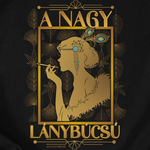 A nagy lánybúcsú női póló előnézeti kép (Fekete)