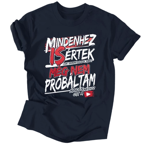 Mindenhez is értek férfi póló (Sötétkék)
