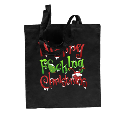 Merry F0cking Christmas vászontáska (Fekete)