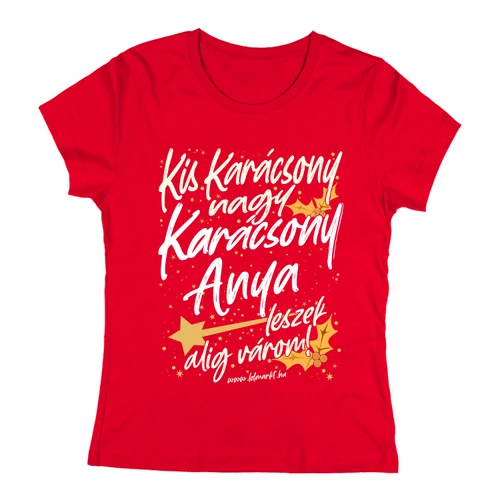Anya leszek (Karácsonyi) női póló (Piros)
