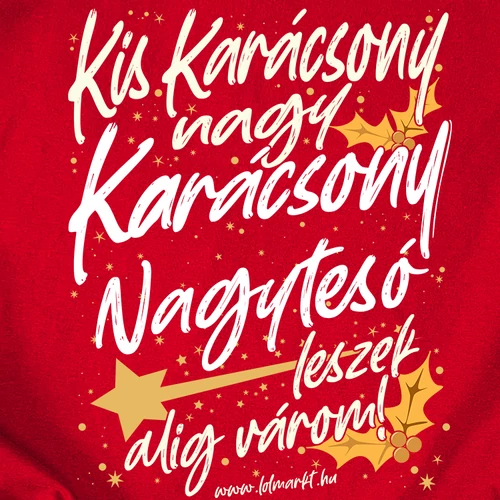 Nagytesó leszek (Karácsonyi) gyerek póló előnézeti kép (b_Piros)