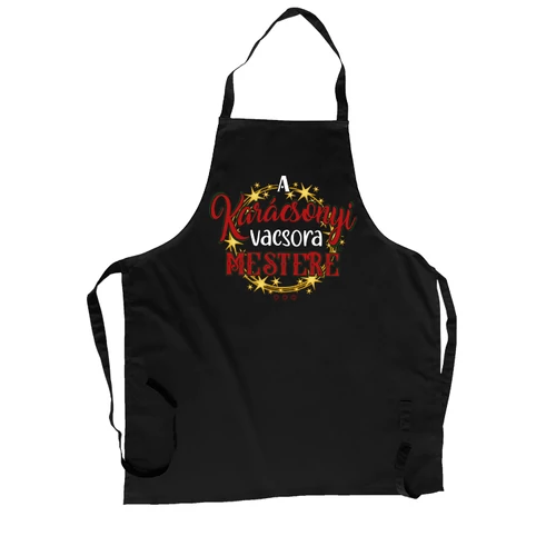 A karácsonyi vacsora mestere kötény (Fekete)