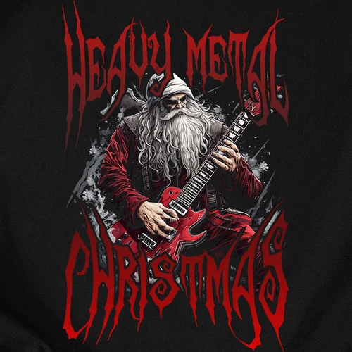 Heavy Metal Christmas férfi póló előnézeti kép (B_Fekete)