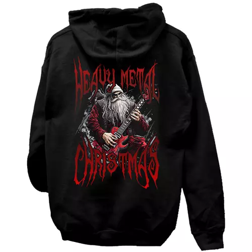   Heavy Metal Christmas kapucnis pulóver (Fekete)