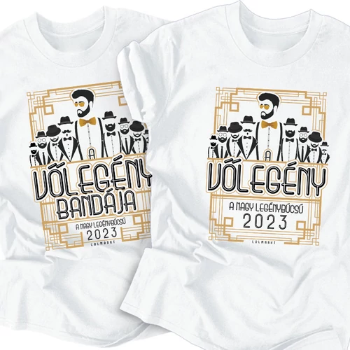 A vőlegény és bandája legénybúcsú póló szett (Fehér)