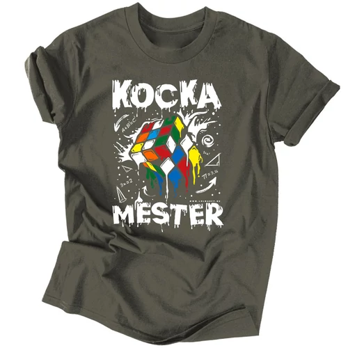 Kocka mester férfi póló (Grafit)