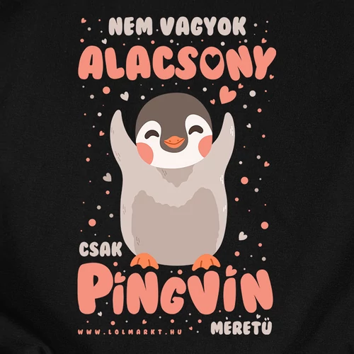 Nem vagyok alacsony női póló (B_Fekete)