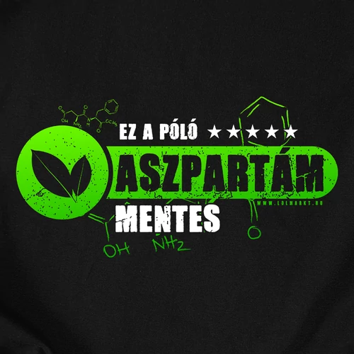 Ez a póló aszpartám mentes férfi póló (B_Fekete)