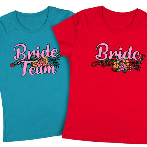 Bride Team csapat - lánybúcsús póló szett (Kék