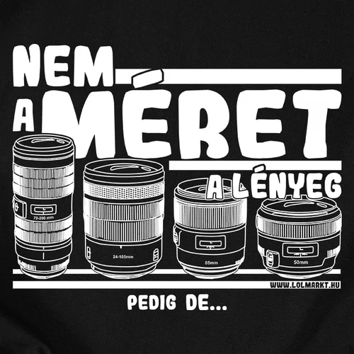 Méret a lényeg női póló (B_fekete)