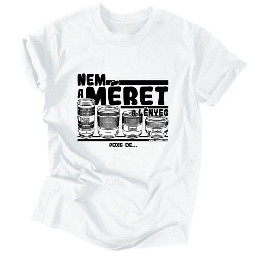Méret a lényeg férfi póló (Fehér)