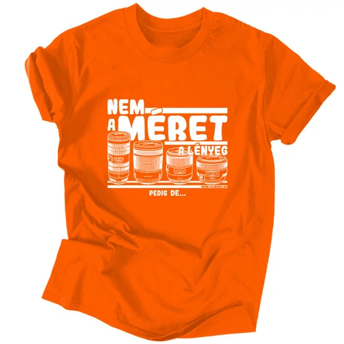 Méret a lényeg férfi póló (Narancs)