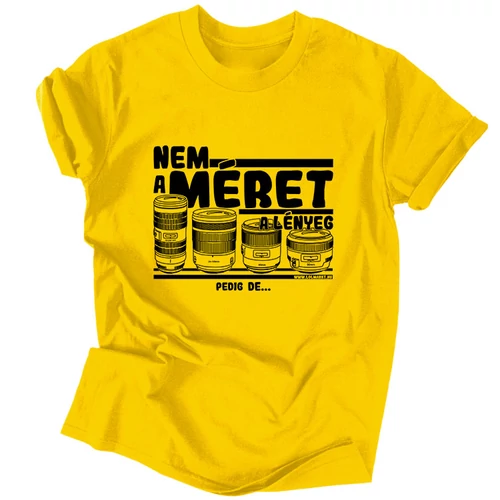 Méret a lényeg férfi póló (Sárga)