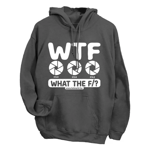 What the f/? kapucnis pulóver (Grafit)