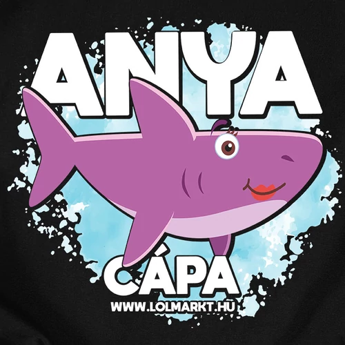 Anya cápa női póló (B_Fekete)