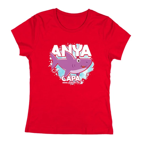 Anya cápa női póló (Piros)
