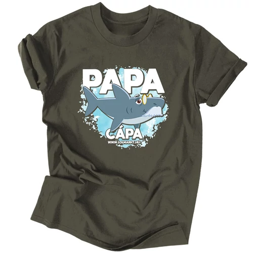 Papa cápa férfi póló (Grafit)