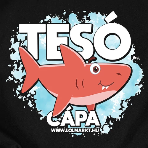 Tesó cápa (fiús) gyerek póló (B_Fekete)