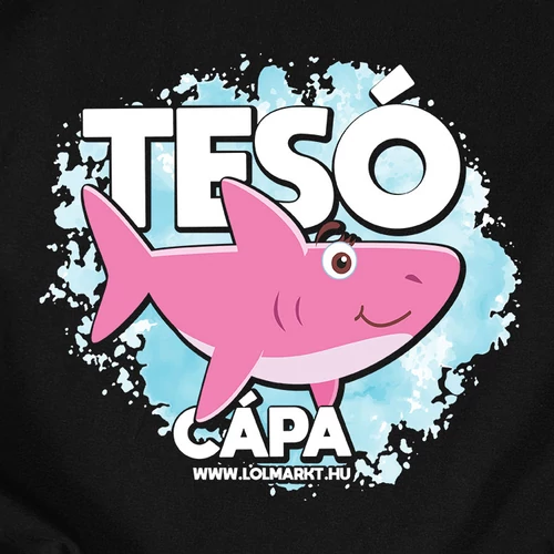 Tesó cápa (lányos) gyerek póló (B_Fekete)