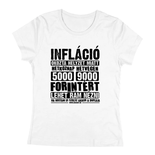 Infláció női póló (fehér)
