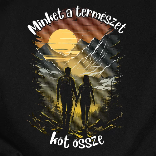 Minket a természet köt össze páros póló szett (B_fekete)