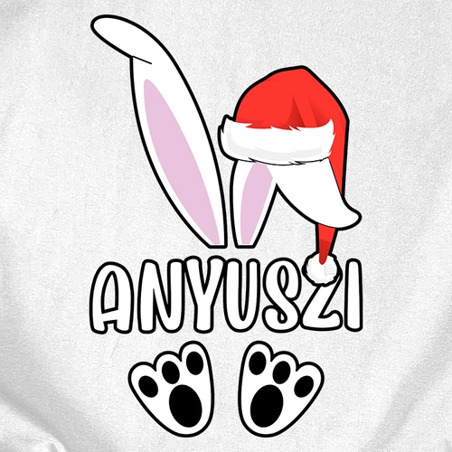 Karácsonyi anya nyuszi női póló (B_Fehér)