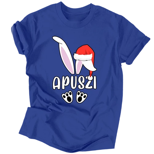 Karácsoyni apa nyuszi férfi póló (Királykék)
