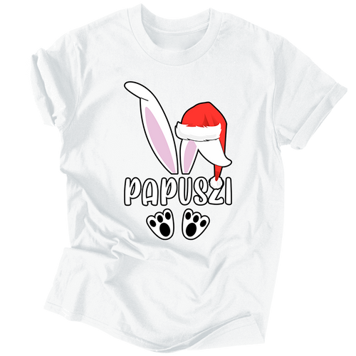 Karácsoyni papa nyuszi férfi póló (Fehér)